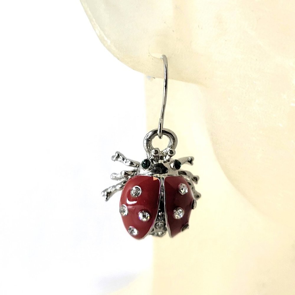 Mini Ladybug Earrings - Picture 5 of 11